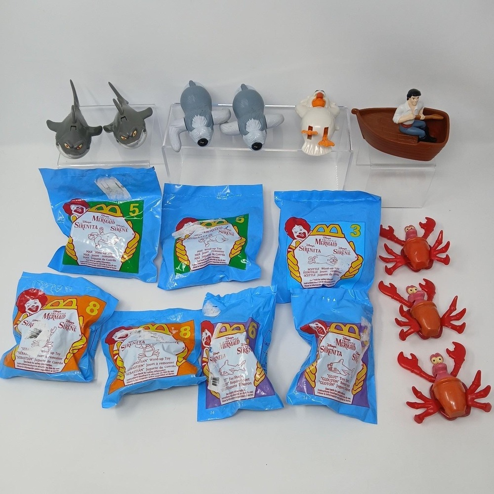 Vintage McDonalds Happy Meal Little Mermaid Toys 1997‎ Lot Of 16